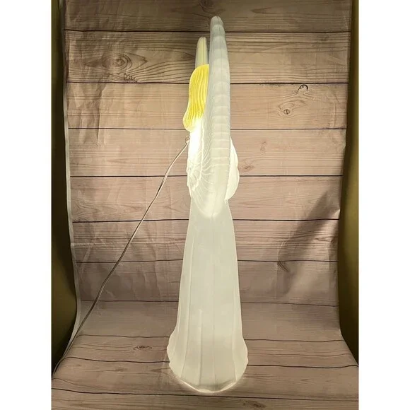 Vintage Christmas Angel Blow Mold 30" Union Products 1988 Blue Wings with Light - Picture 3 of 14